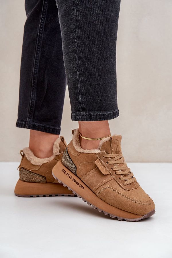 BIG STAR SHOES BIG STAR SHOES Дамски Кецове С Козина И Блестящ Елемент Big Star