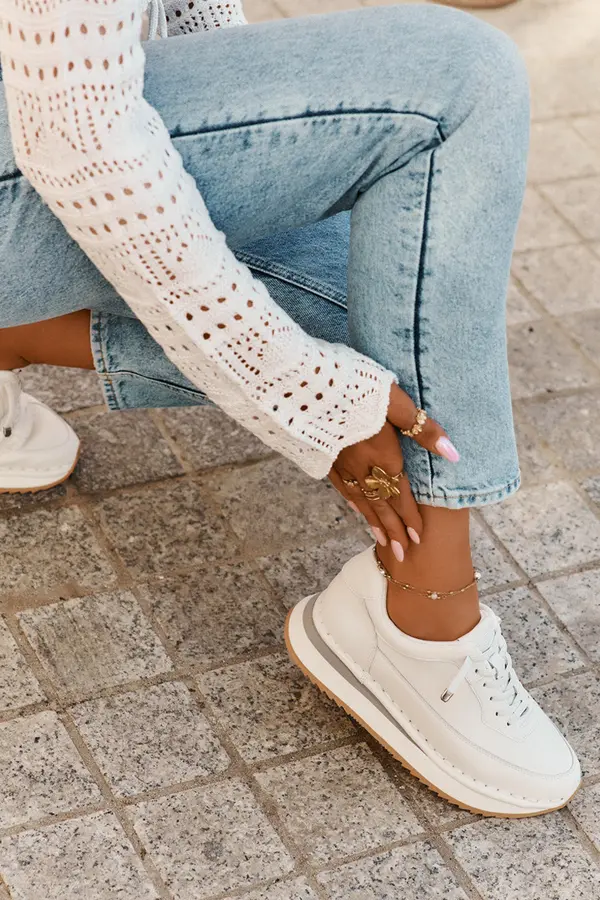 BIG STAR SHOES BIG STAR SHOES Дамски Кожени Маратонки На Платформа Big Star