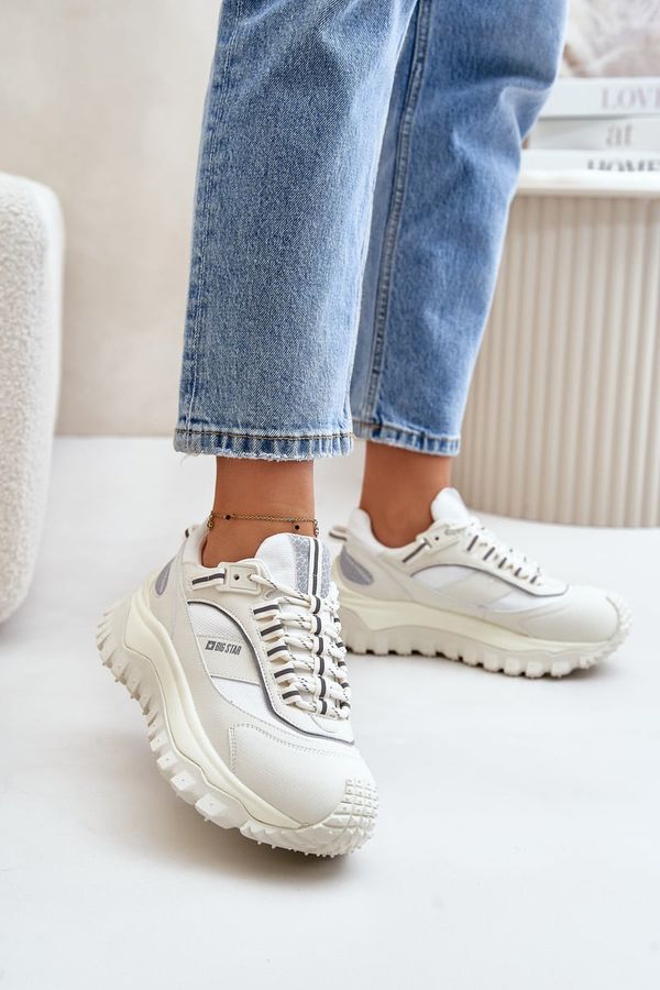 BIG STAR SHOES BIG STAR SHOES Дамски кожени маратонки на платформа Big Star