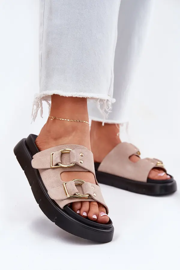 BIG STAR SHOES BIG STAR SHOES Дамски Сандали От Велюр С Декоративни Пръстени Big Star