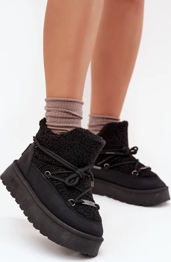 BIG STAR SHOES BIG STAR SHOES Дамски Снегоходки На Платформа С Козина Тип Баранец Big Star