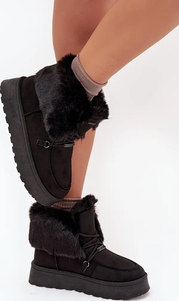 BIG STAR SHOES BIG STAR SHOES Дамски Снежни Чизми На Платформа С Козина И Връзки Big Star