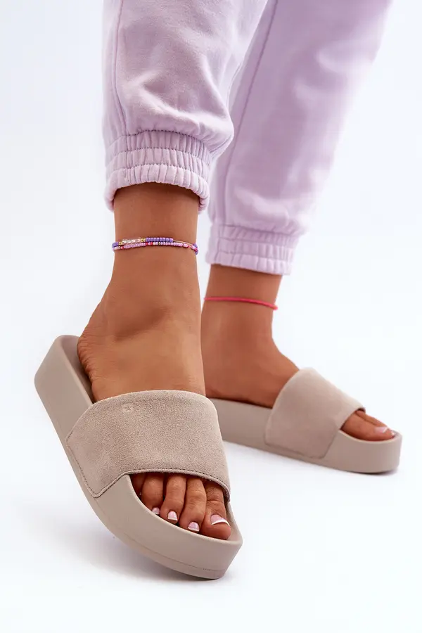 BIG STAR SHOES BIG STAR SHOES Дамски велурени сандали на платформа Big Star
