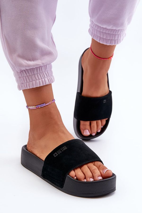 BIG STAR SHOES BIG STAR SHOES Дамски велурени сандали на платформа Big Star