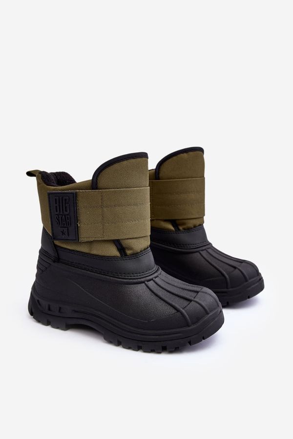 BIG STAR SHOES BIG STAR SHOES Детски обувки за сняг с връзки и поларена подплата Каки Голяма звезда