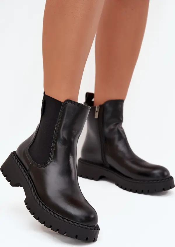 BIG STAR SHOES BIG STAR SHOES Кожени дамски ботуши с цип Big Star