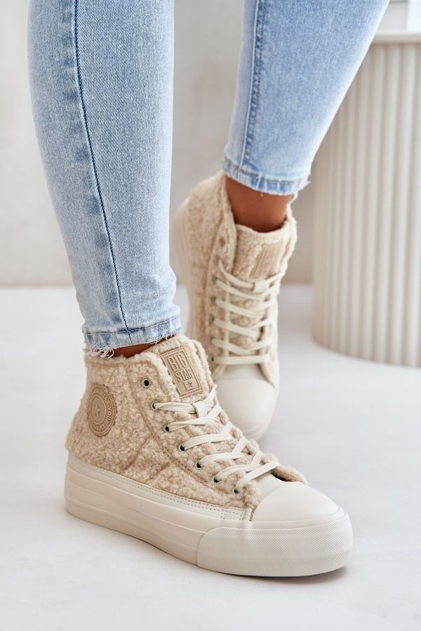 BIG STAR SHOES BIG STAR SHOES Затоплени Дамски Обувки С Вълна Тип Яре Big Star