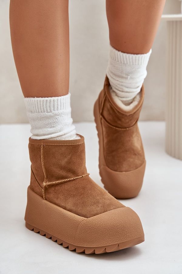 BIG STAR SHOES BIG STAR SHOES Зимни ботуши от велур с топла подплата на платформа Big Star