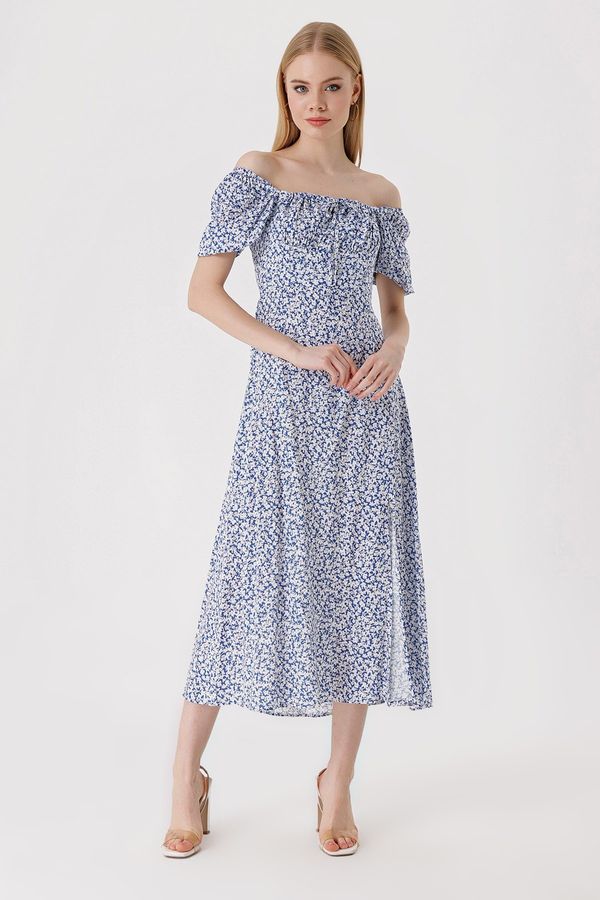 Bigdart Bigdart 2387 Детайлна рокля с цепка - тъмно синьо