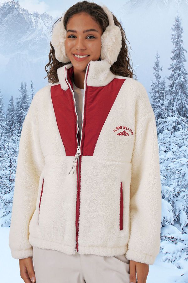 Bigdart Bigdart 5194 Zippered Plush Jacket - Claret Red