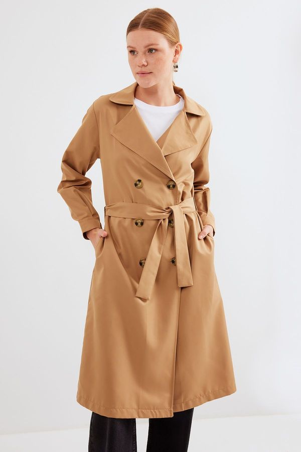 Bigdart Bigdart 5853 Double Breasted Collar Trench Coat - Tan