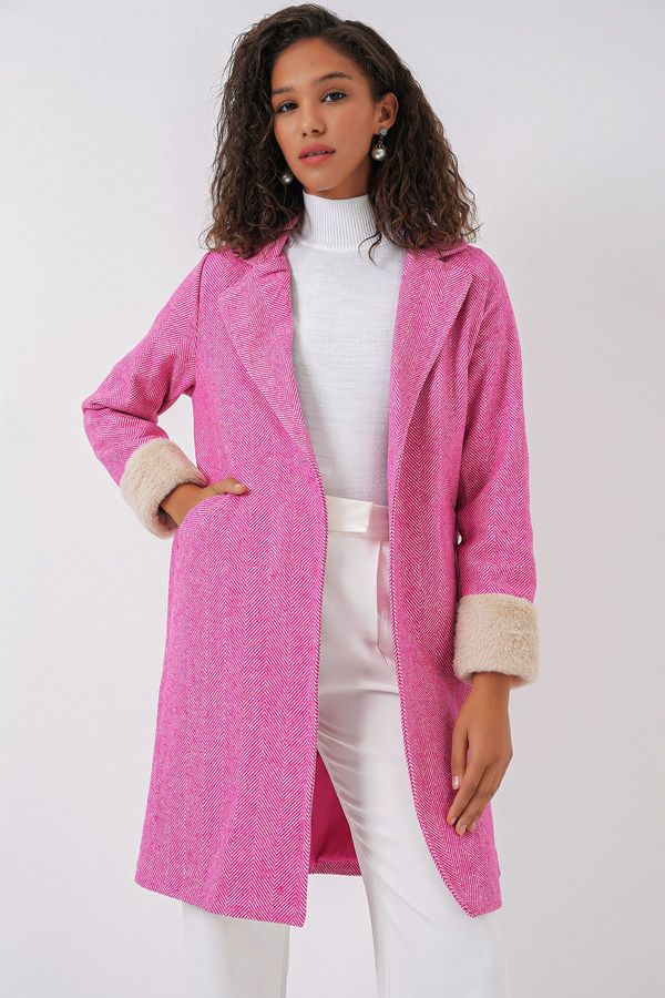 Bigdart Bigdart 9085 Fish Back Cashew Coat - A.Fuchsia