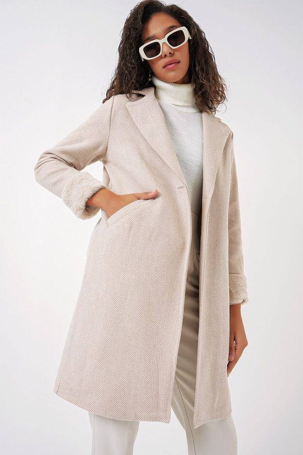 Bigdart Bigdart 9085 Fish Back Cashew Coat - M. Cream