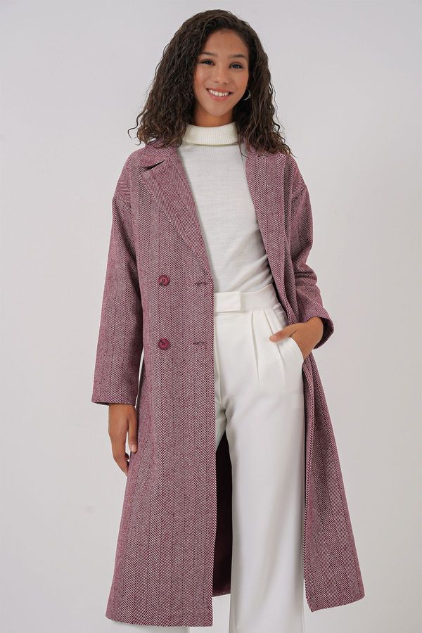 Bigdart Bigdart 9113 Oversize Wide Cut Wool Long Cashmere Coat - Claret Red