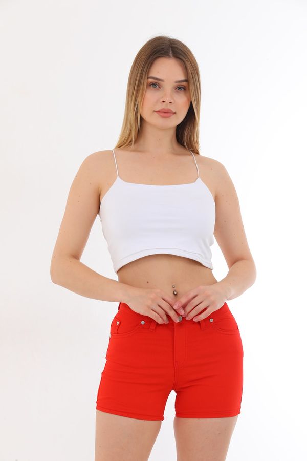 BİKELİFE BİKELİFE Mini High Waist Lycra Stretchy Cotton Shorts & Bermuda
