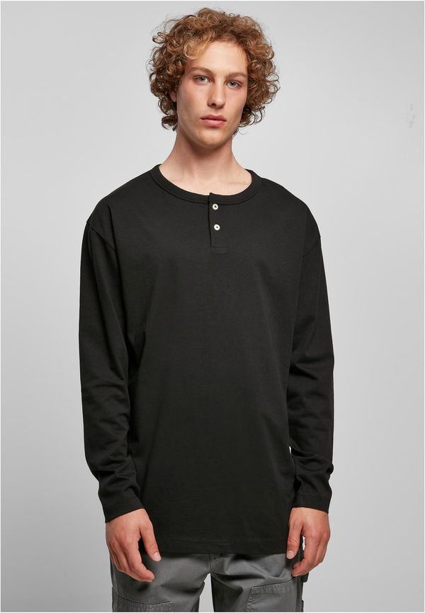 Urban Classics Bio Oversized Henley Longsleeve Black