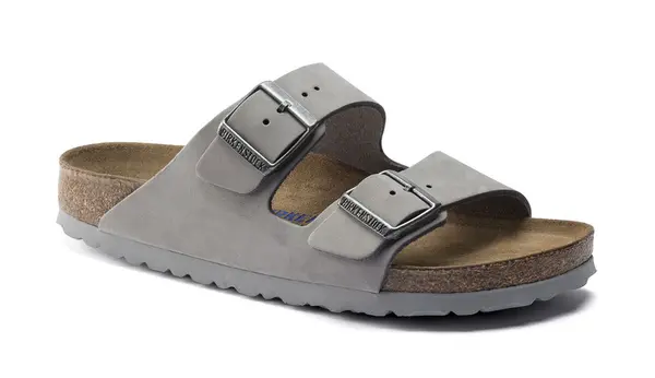 Birkenstock Birkenstock Arizona SFB Nubuck Tally Fit сиви чехли