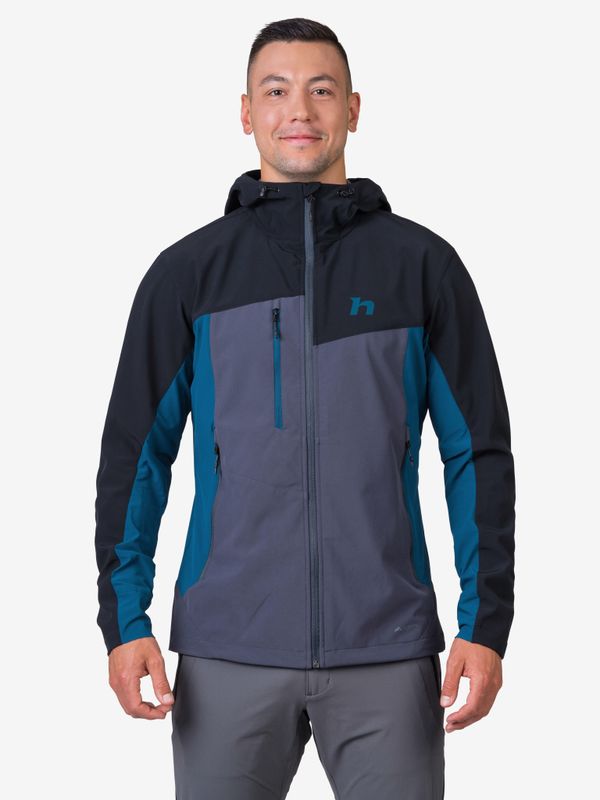 HANNAH Black-and-blue men's softshell jacket Hannah Carsten II