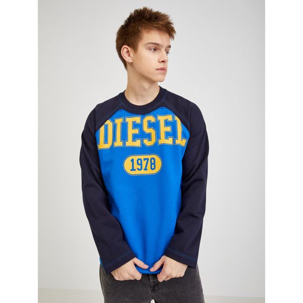Diesel Black and Blue Mens Sweatshirt Diesel - Men