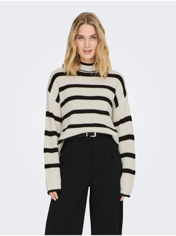 JDY Black and cream ladies striped sweater JDY Justyna - Women