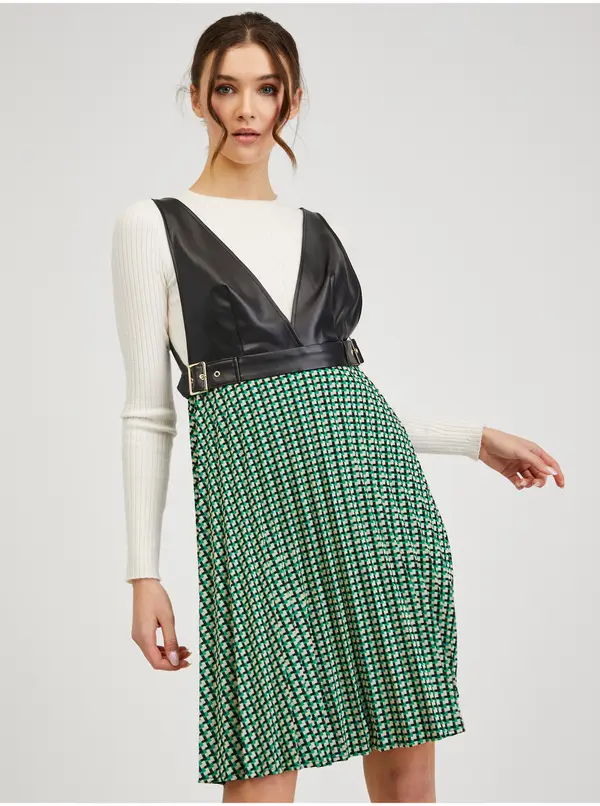 Orsay Black and Green Women Patterned Dress ORSAY - Women