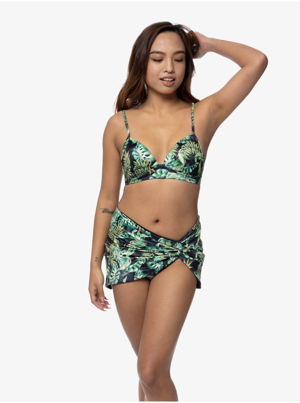 Dorina Black and Green Women's Patterned Swimwear Skirt DORINA Kano - Women