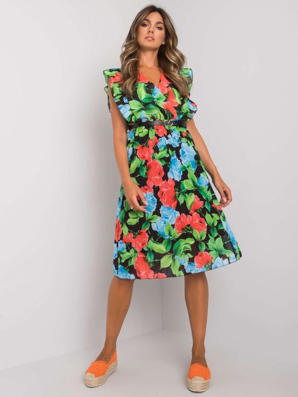 Fashionhunters Black and red pleated dress