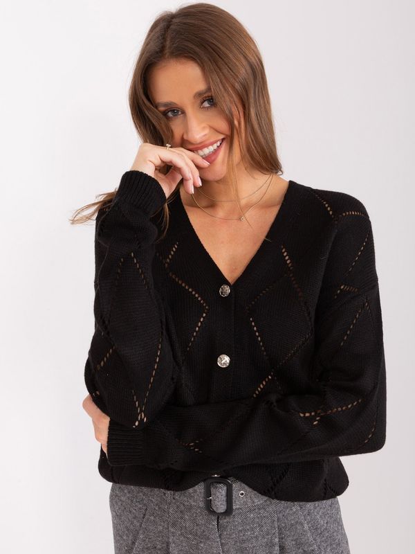 Fashionhunters Black cardigan with buttons RUE PARIS