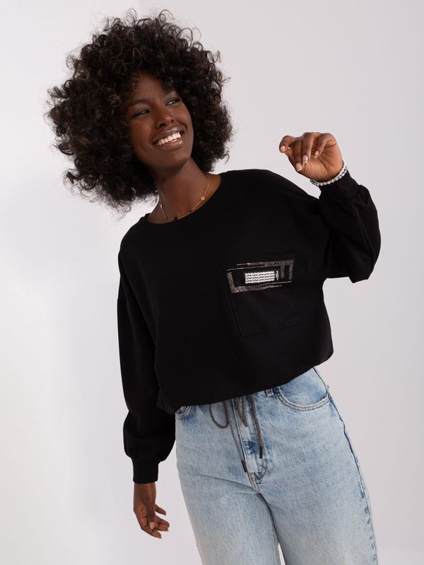 Fashionhunters Black casual blouse with long sleeves