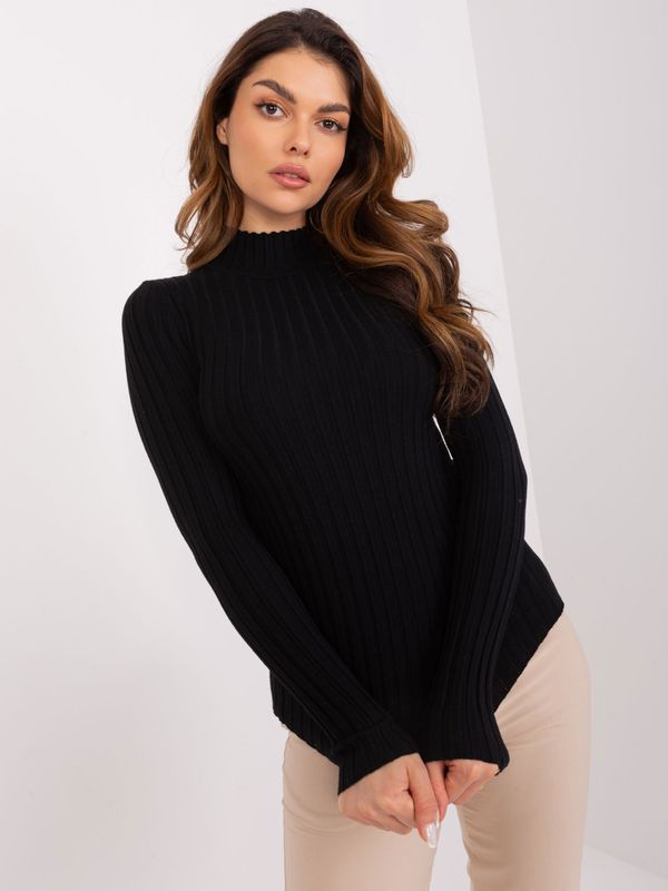 Fashionhunters Black classic turtleneck sweater