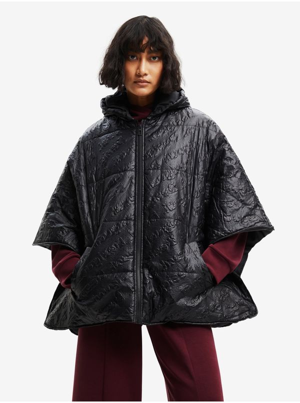 DESIGUAL Black Desigual Logodesigual Women's Patterned Poncho - Women