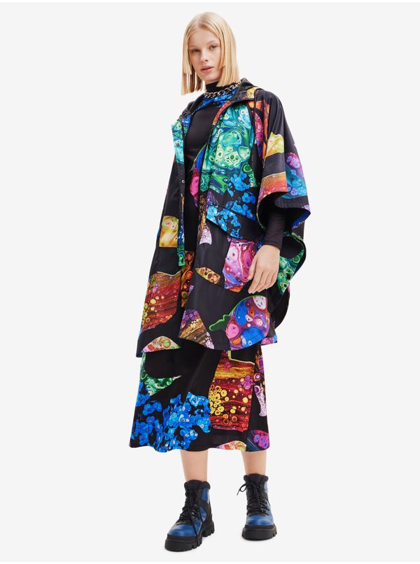 DESIGUAL Black Desigual Manchas Colima Womens Patterned Poncho - Women