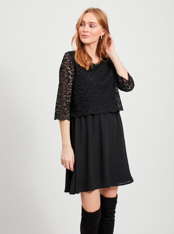 Vila Black dress with lace VILA Lovia - Women