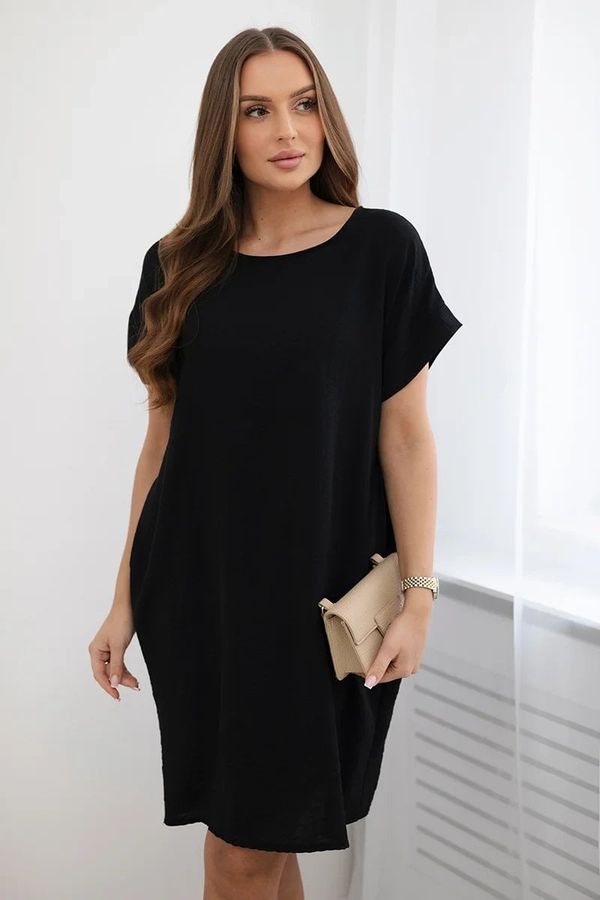 Włoski Black dress with pockets