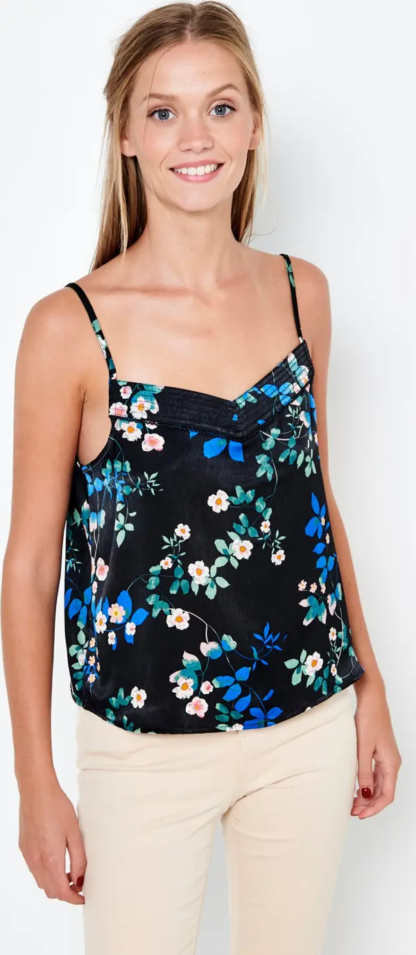 CAMAIEU Black floral top CAMAIEU - Women