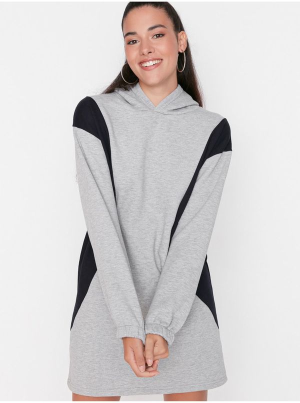 Trendyol Black-gray mottled hoodie dress Trendyol - Women