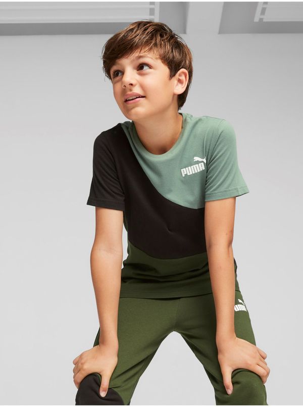 Puma Black-green boys T-shirt Puma Power Cat - Boys