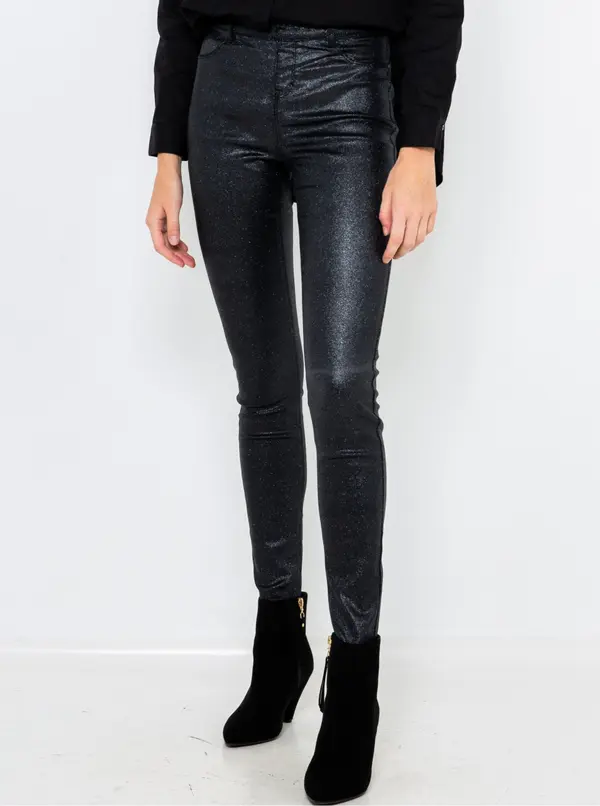 CAMAIEU Black leatherette trousers CAMAIEU - Women