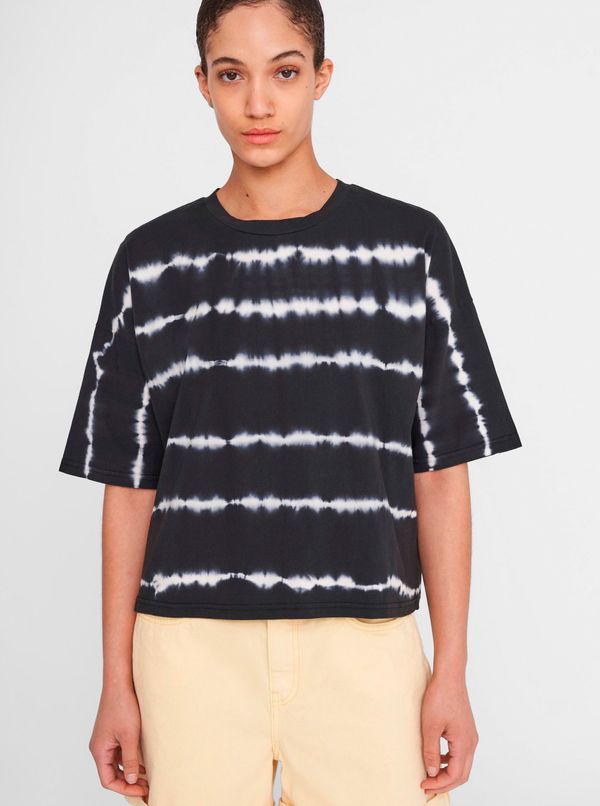 Noisy May Black patterned loose T-shirt Noisy May Buster - Women