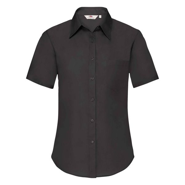 Fruit of the Loom Black Poplin Shirt With Short Sleeves Fruit Of The Loom