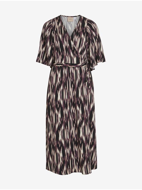 Vila Black-purple ladies patterned wrap midishats VILA Viromy - Ladies