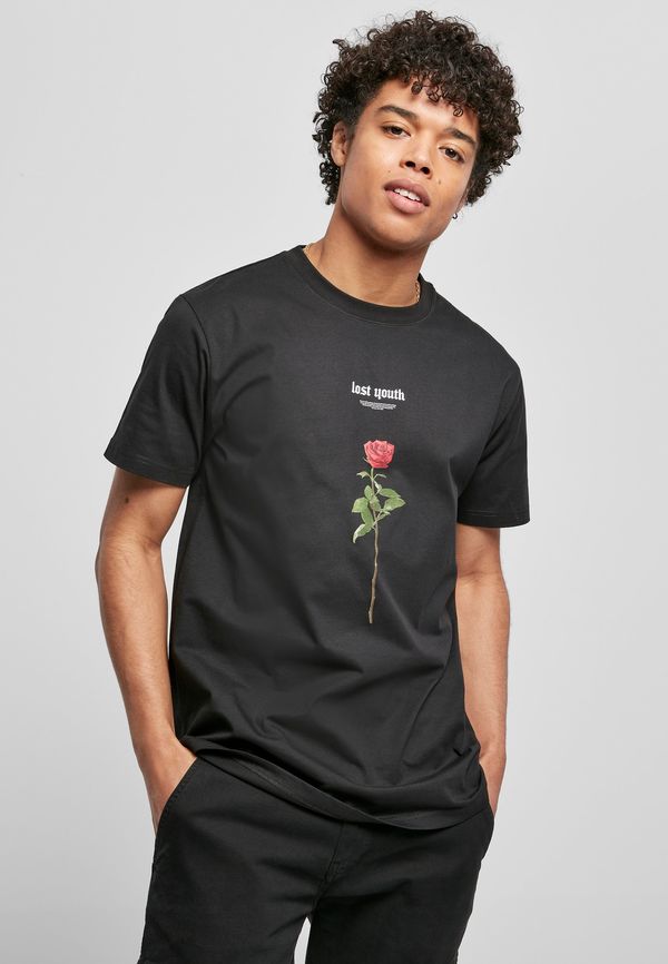 MT Men Black T-shirt Lost Youth Rose Tee
