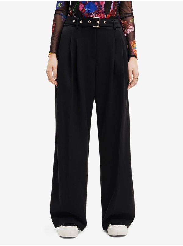 DESIGUAL Black Wide Trousers Desigual Otto - Women