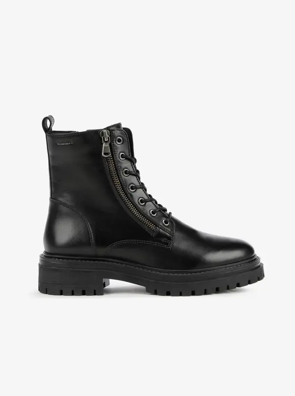GEOX Black Women Ankle Leather Shoes Geox Iridea - Women