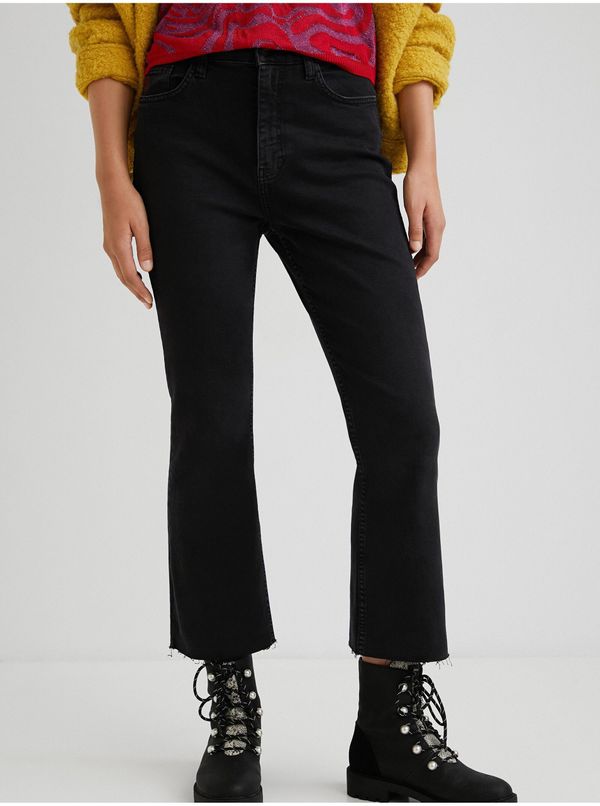 DESIGUAL Black Women Shortened Bootcut Jeans Desigual Selva - Women