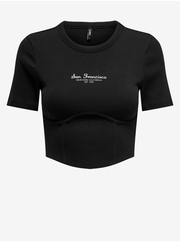 Only Black Womens Crop Top ONLY Lola - Women