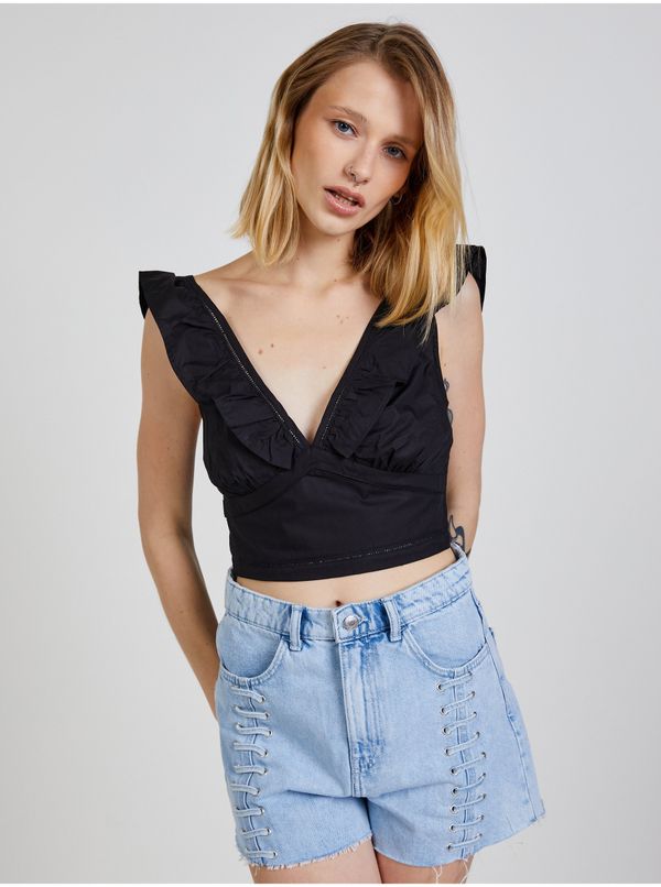 TALLY WEiJL Black women's cropped top with ruffles TALLY WEiJL - Women's