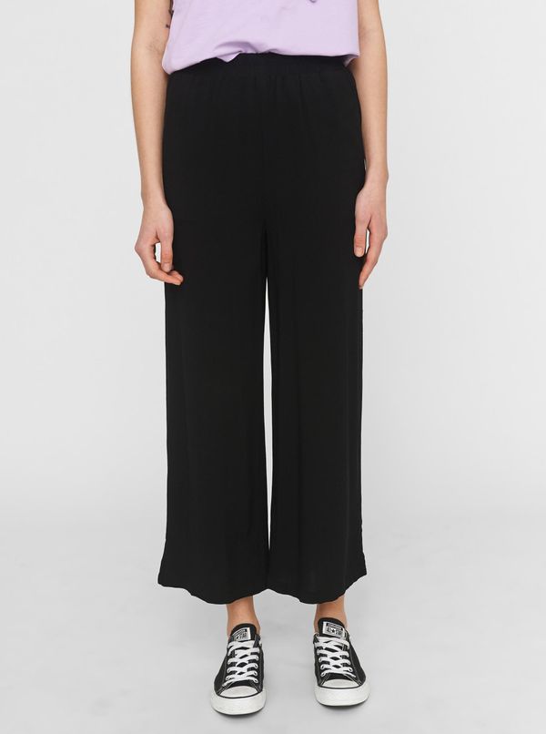 Noisy May Black Women's Cropped Wide Trousers Noisy May Fiona - Women
