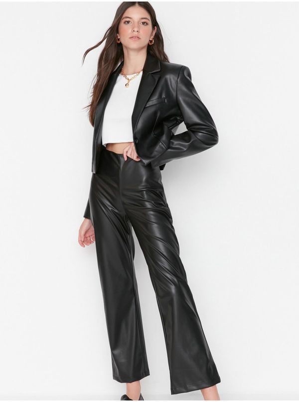 Trendyol Black women's faux leather pants Trendyol - Women