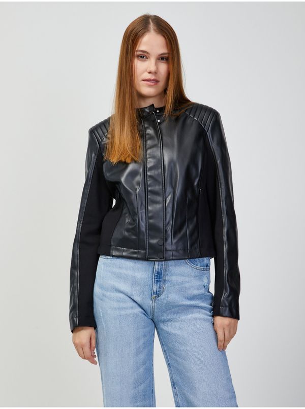 Guess Black Women's Leatherette Jacket Guess New Fiammetta - Women